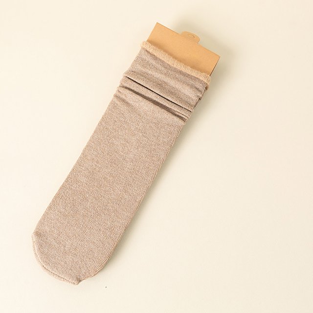 Women Winter Solid Thick Warm Socks Cozy Crew Socks