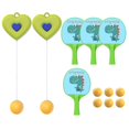 thumbnail image 2 of Indoor Hanging Table Tennis Trainer Self Workout Pong Paddles and Balls Set Button Portable green 4 Paddles, 2 of 9