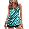 thumbnail image 2 of EGNMCR Bikini Set Women Plus Size Print Bowknot Set Two-Piece Swimsuit Swimwear Shorts, 2 of 8