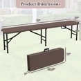 thumbnail image 3 of Gymax 2PCS 6 ft Plastic Folding Bench Portable Fold-in-Half Seat w/ 1320 LBS Capacity Coffee, 3 of 10