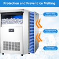 thumbnail image 4 of Commercial Ice Maker Machine 100lbs/24H,2 Water Inlet Modes,Stainless Steel Under Counter Ice Machine With 33lbs Storage Bin,Freestanding Ice Maker 50Pcs/Cycle for Bar Home Office Restaurant, 4 of 7