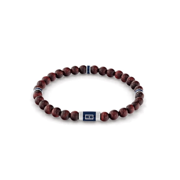 Tommy Hilfiger Bracelet en Bois Perlé pour Hommes Couleur : Marron (Modèle : 2790324)