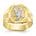 thumbnail image 1 of 10K Rhodium Plated Yellow Gold & Rhodium Men's Eagle Ring, 1 of 2