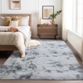 thumbnail image 3 of FairOnly 9'x12' Fluffy Area Rug Indoor Soft Fuzzy Shaggy Carpet Floor Rugs with Non-Slip Backing for Living Room Bedroom Home Decor, Light Gray, 3 of 9