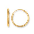 thumbnail image 1 of 10k Yellow Gold Shiny Endless Round Hoop Earrings, Diameter  15mm, 1 of 2