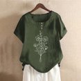 thumbnail image 1 of Soldes d'Été Iumwxz Chemises de la Saint-Valentin pour Femmes T-Shirts Basiques Confortables Hauts pour Femmes Imprimé Floral Hauts à Manches Courtes Col Rond Blouse pour Femmes Offres Spéciales Cocktail, 1 of 4