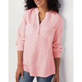 thumbnail image 1 of Chemises Unies à Col en V pour Femmes avec Poche en Coton Lin Blouses Amples, 1 of 2