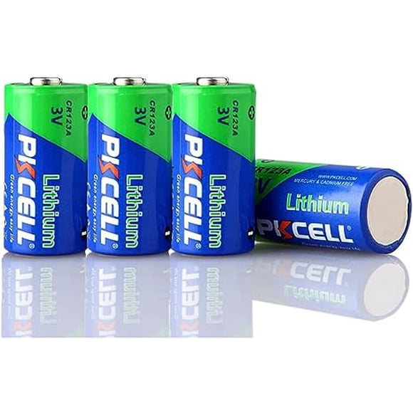 PKCELL 4 Pack CR123 CR123A 3V Lithium Battery