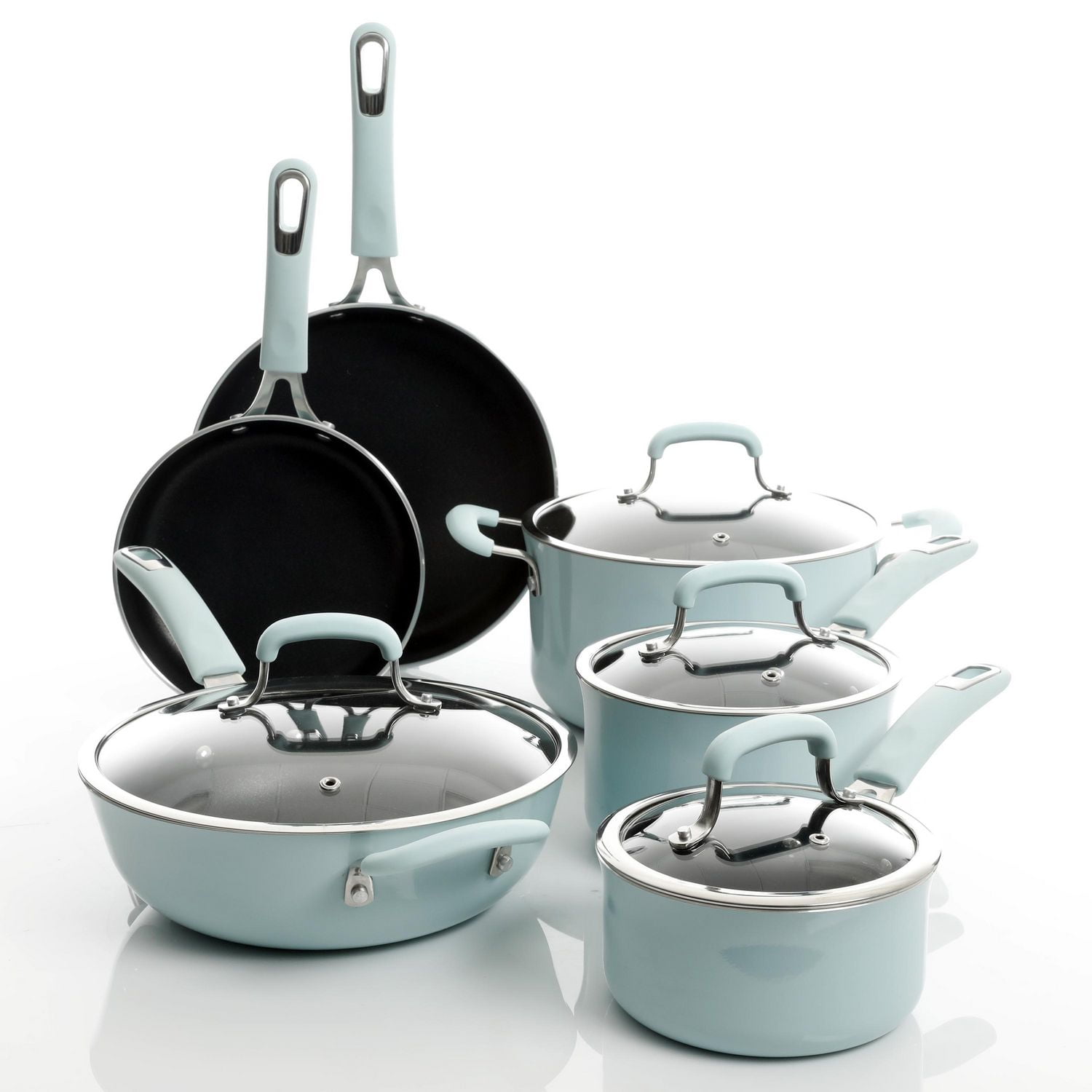 Kenmore Elite Andover Batterie de cuisine 10 pacs, Bleu Glacier