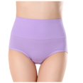 thumbnail image 2 of DPTALR Women's Solid Color High Waist Briefs Lift The Hip Cotton Underpants, 2 of 6