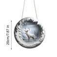 thumbnail image 3 of Bdday Décorations de Noël Renne en Acrylique Rond Panneau Suspendu Décorations Murales Festives, 3 of 6