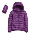 thumbnail image 2 of Packable down Jacket, Lightweight Hooded Puffer, White Duck down Coat Purple Xl , Coat, 2 of 4