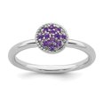thumbnail image 1 of Bague Empilable en Argent Sterling 925 avec Améthyste Pierre de Naissance Pierre Précieuse de Février, 1 of 8