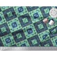 thumbnail image 3 of Soimoi Green Moss Georgette Fabric Check & Geometric Decor Fabric Printed Yard 42 Inch Wide, 3 of 5
