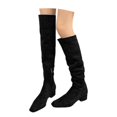 thumbnail image 3 of TIEVOSA Women's High Boots Stylish Pointed Toe RuffLED Knee High Fashion Boots Mid Heel Riding Boots for Casual Wear Design for All Seasons, 3 of 9