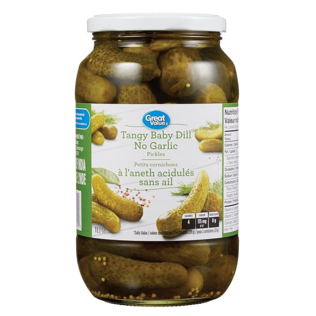Great Value Petits Cornichons à l'Aneth Acidulés Sans Ail