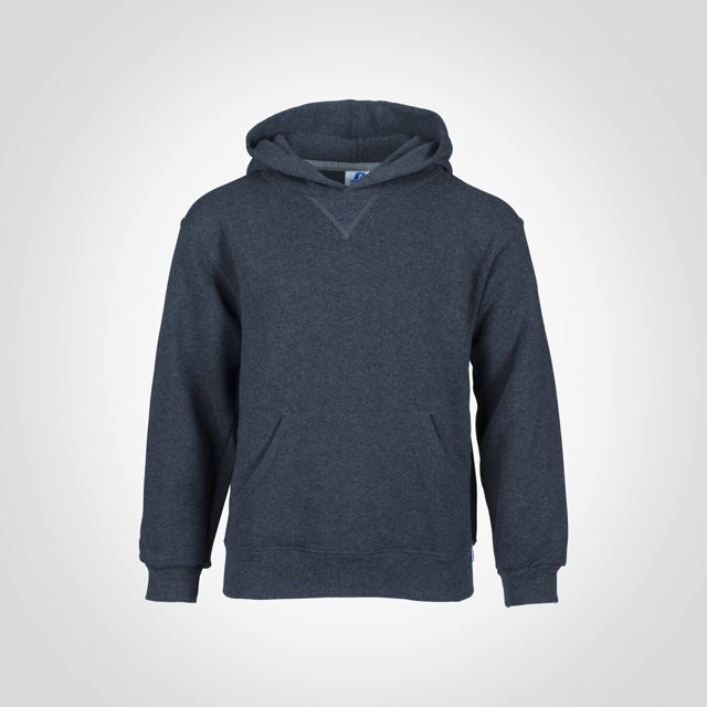 Youth Dri Power Hooded Pullover Sweatshirt, L, Black Heather