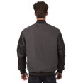 thumbnail image 4 of JH DESIGN GROUP Mens Dodge RAM Wool & Leather Reversible Jacket with Embroidered Emblems (2X, REV7Charcoal Gray - Black), 4 of 4