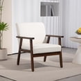 thumbnail image 2 of HOMCOM Modern Accent Chair with Cushioned Seat and Rubberwood Arms, 2 of 10