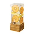 thumbnail image 2 of Rosseto LD180 4 gal Rectangle Clear Acrylic Beverage Dispenser with Bamboo Base, 2 of 3