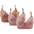 thumbnail image 1 of Bras for Women, 3PCS Womans Printing Gathered Together Large Size Daily Bra Underwear No Rims, 1 of 9