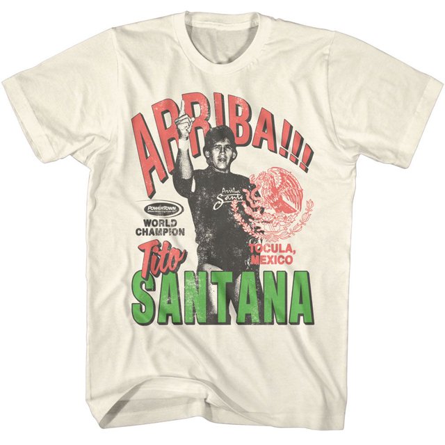 Powertown Lutte Santana Champion du Monde Naturel T-Shirt pour Adulte 4TG