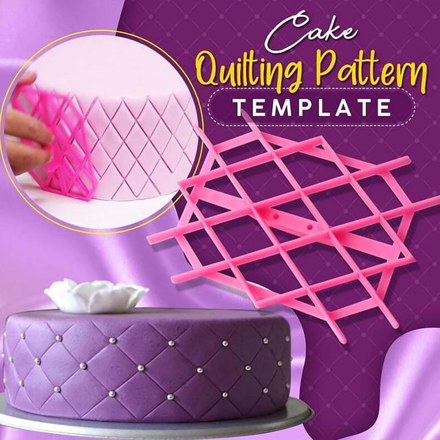 CaiYueKe Fondant Icing Embossing Stencil, Cake Decorating Quilt Pattern Plunger Tool, Non-Stick Food Grade Plastic Template for Wedding Birthday Holiday DIY Pastry Crafting