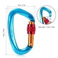 thumbnail image 3 of Amdohai 25KN Screw Locking Gate Carabiner Heavy Duty D-shape Buckle Pack D-ring Carabiner Climbing Rappelling Canyoning Hammock Locking Clip, 3 of 8