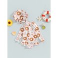 thumbnail image 2 of FAROOT Baby Girl Bathing Suit Set, Zip Up Rash Guard Swimsuit + Sun Hat, 2 of 9
