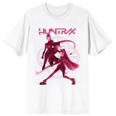 Chasseurs de Démons K-pop Huntrix Empilés sur Blanc T-Shirt à Manches Courtes pour Adulte - TP