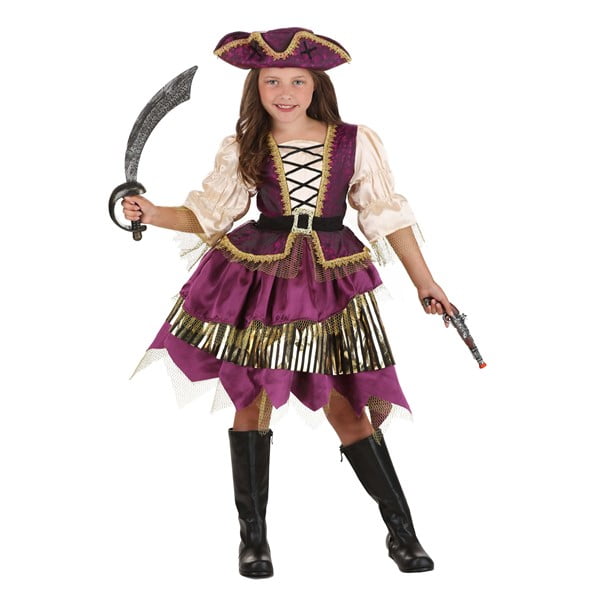 Déguisement de Pirate Violet de Luxe pour Fille