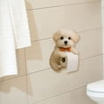 thumbnail image 4 of Wall Mounted Dog Theme Paper Towel Holder Adorable Animal Resin Tissue Dispenser For Bathroom Kitchen Home, 4 of 4