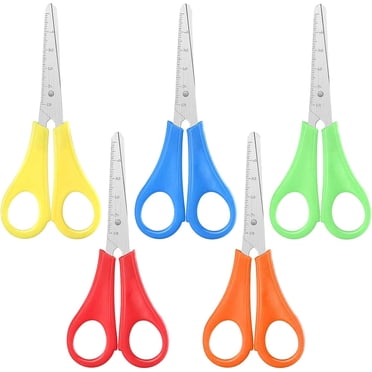 SURJDE 5 Pcs Ciseaux de Sécurité pour Enfants, Ciseaux d'Artisanat pour Enfants pour l'École, Pointe Émoussée, Ciseaux d'Entraînement Préscolaire pour Enfants avec Ciseaux à Échelle cm avec Poignées Gauche et Droite pour Étudiants, Scrapbooking, Découpe de Papier