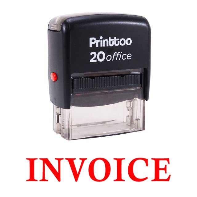 Printtoo Tampon en Caoutchouc pour Bureau, Facture, Tampon d'Encre Rouge