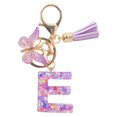 thumbnail image 2 of TopLLC Tools&Home Improvement Initial Letter Keychains For Women Tassel Purple Cute Car Keychain For Wallet Backpack Bag A chopper, 2 of 4