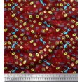 thumbnail image 1 of Soimoi Modal Satin Fabric Fish,Mermaid & Starfish Ocean Print Fabric by Yard 42 Inch Wide, 1 of 3