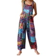 thumbnail image 1 of Women Jumpsuit With Pockets Sleeveless Wide Legs Plus Size Overalls, 1 of 7