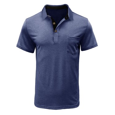Dvkptbk Men Short Sleeve Solid Casual Fashion Turn-down Collar Pullover Buttons T Shirt Blouse