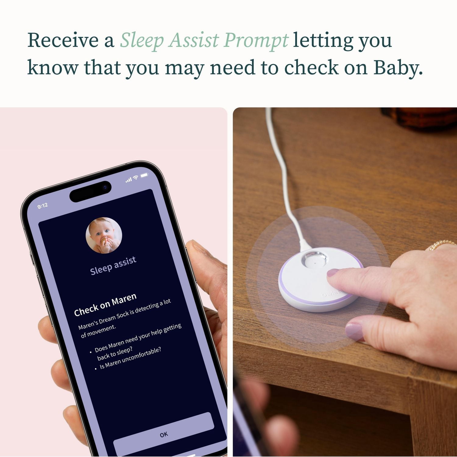 Owlet Dream Sock - Smart Baby Monitor with Sleep Quality Indicators Including Movement, Heart Rate and Average Oxygen Levels- Mint