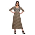 thumbnail image 1 of Moomaya Haut Indien Imprimé Robe Kurti Longue Tunique à Manches 3/4 Robes pour Femmes, 1 of 5