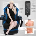 thumbnail image 4 of Massage Gaming Recliner, High Back Swivel Home Office Chair w/Adjustable Backrest & Footrest for Gaming, Blue, 4 of 4