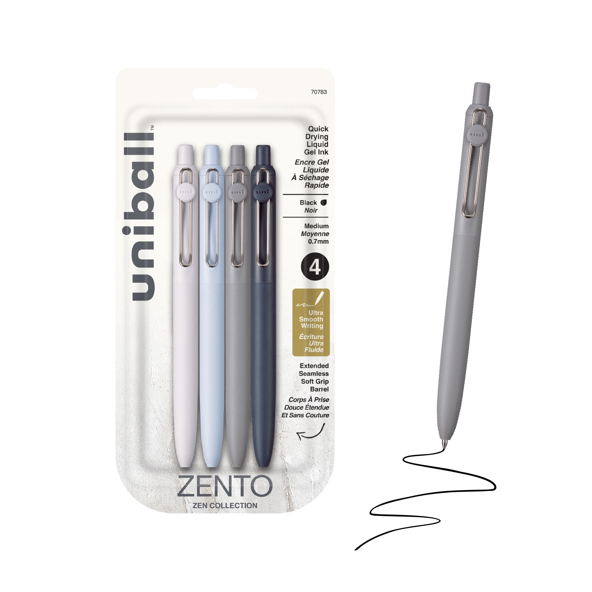 【RT-195151 】 uni-ball ZENTO 5本セット uniball™ Zento Retractable Liquid Gel Pens, 0.7mm Medium Point