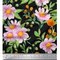 thumbnail image 1 of Soimoi Moss Georgette Fabric Leaves & Wild Flower Fabric Prints By Yard 42 Inch Wide, 1 of 3