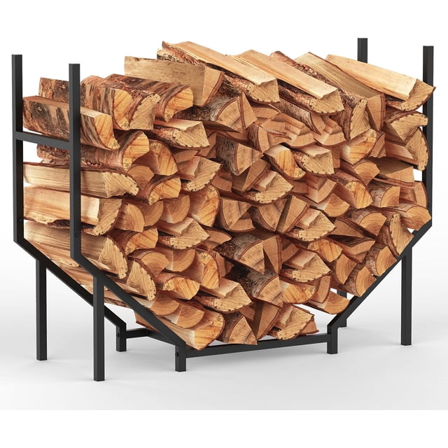 Support de Bois FT pour Foyer, Supports de Bois, Rangement en Bois, Support à Bûches en Métal Robuste, Extérieur Intérieur, Support de Bûches de Feu Ajustable