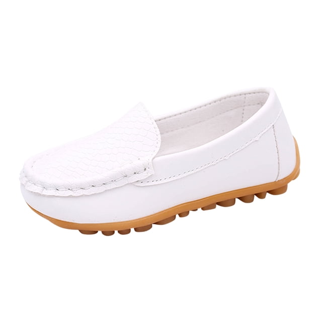 Ketyyh-chn99 Chaussures pour Enfants Ballerines pour Filles Grand Garçon Chaussures de Course Filles Chaussures Plates Souples Chaussures Bateau Chaussures Décontractées (Blanc, 30)