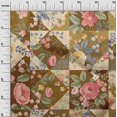 thumbnail image 3 of oneOone Polyester Spandex Brown Fabric Florals Sewing Material Print Fabric By The Yard 56 Inch Wide, 3 of 4