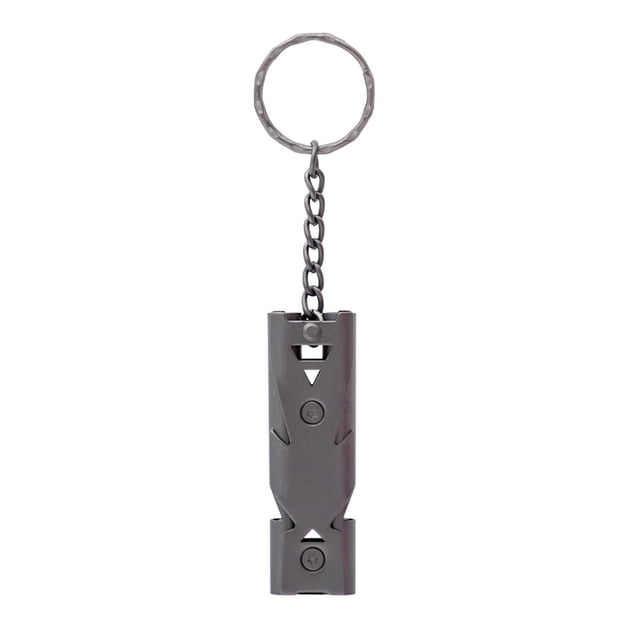 Visland Sifflet de Survie à Double Tube 150 dB Décibel Élevé Acier Inoxydable Robuste Portable Voyage Mini Camping Chasse Randonnée Plein Air Sifflet d'Urgence