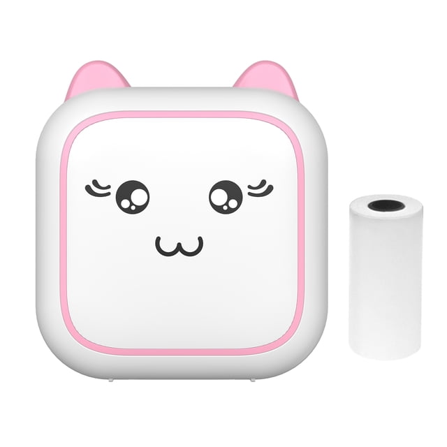 yeacher Pink C25 Mini Thermal Printer - 2 Inch, 200dpi, Bluetooth/USB, 800mAh Battery, ABS Material, Includes 1 Roll of 57mm Paper, Compact Design for Notes, Lists, and Images
