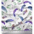 thumbnail image 1 of Soimoi Moss Georgette Fabric Flowers & Feather Print Sewing Fabric Yard 42 Inch Wide, 1 of 3