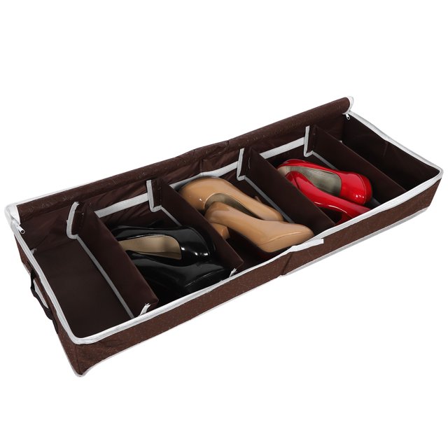Large Shoe Organizer, PVC Cover Adjustable Dividers Design Underbed Visible Shoe Storage Box Bin for Women and Men